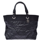 CHANEL Chanel Paris Beerlit Tote MM Black Ladies Leather Canvas Tote Bag A Rank used Ginzo