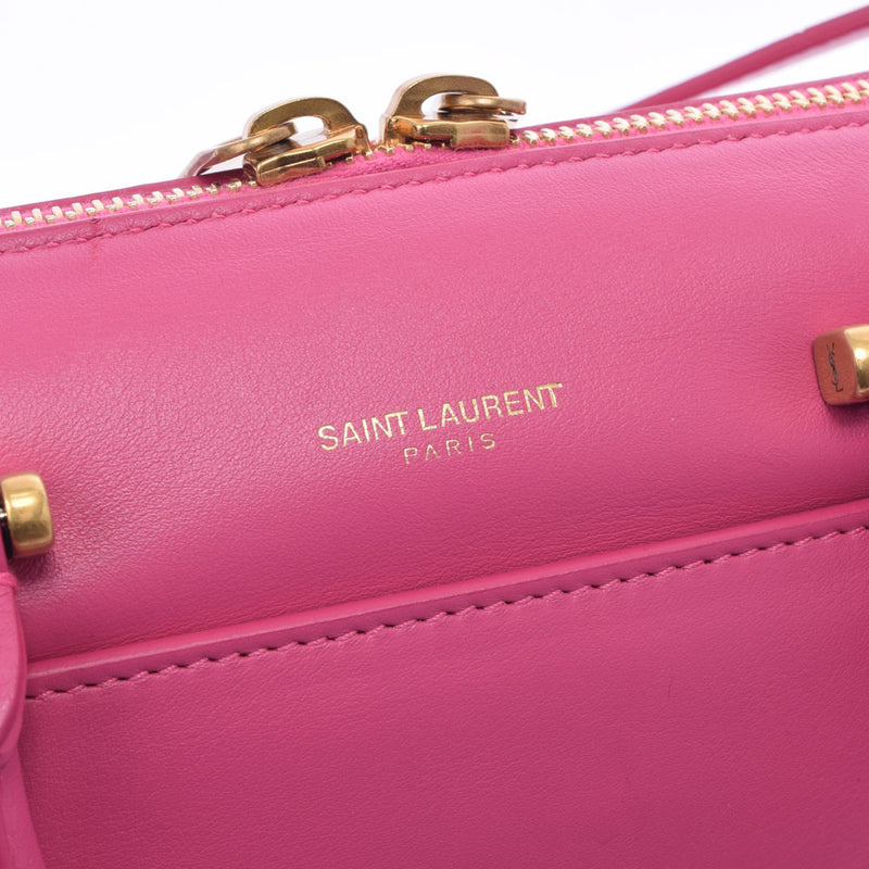SAINT LAURENT Saint Laurent Baby Duffel Handbag Pink Ladies Calf 2WAY Bag A Rank used Ginzo