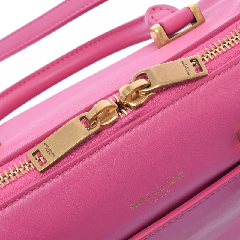 SAINT LAURENT Saint Laurent Baby Duffel Handbag Pink Ladies Calf 2WAY Bag A Rank used Ginzo