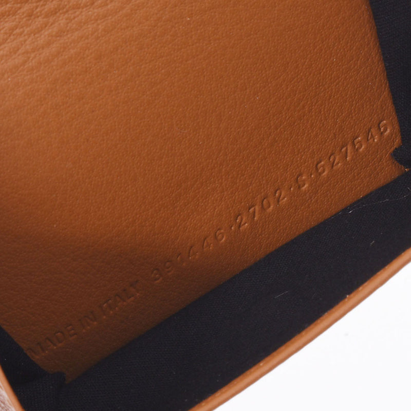 BALENCIAGA Balenciaga Paper Mini Wallet Brown 391446 Unisex Calf Mold Fold Wallet New Ginzo