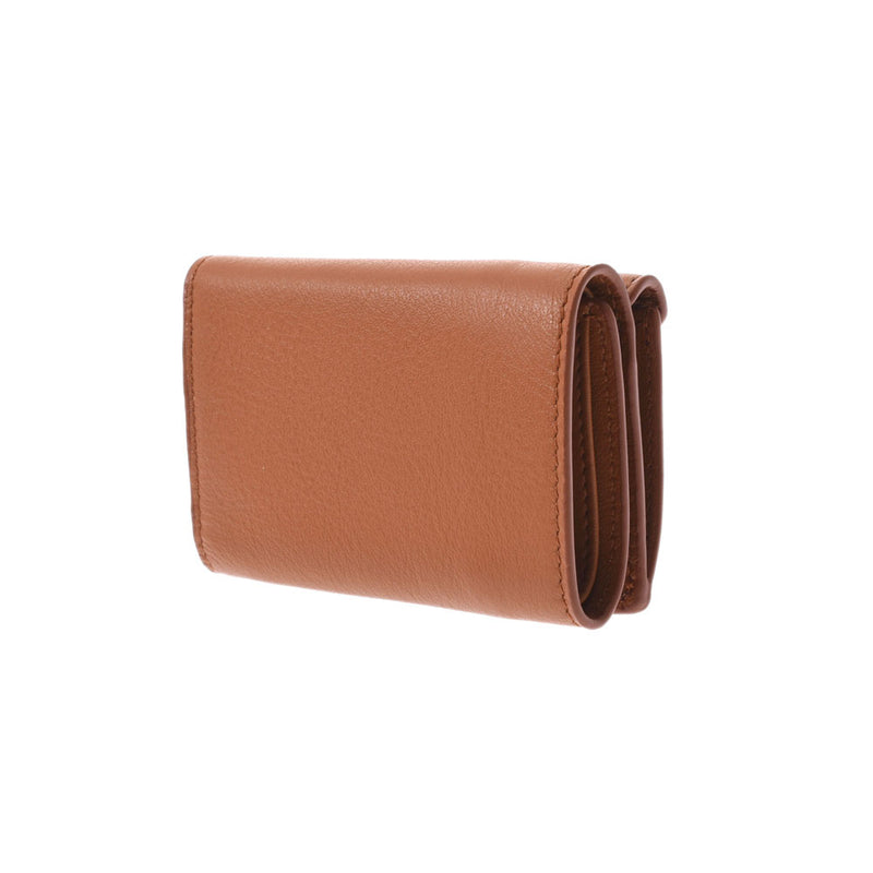 BALENCIAGA Balenciaga Paper Mini Wallet Brown 391446 Unisex Calf Mold Fold Wallet New Ginzo