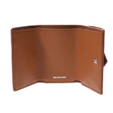 BALENCIAGA Balenciaga Paper Mini Wallet Brown 391446 Unisex Calf Mold Fold Wallet New Ginzo