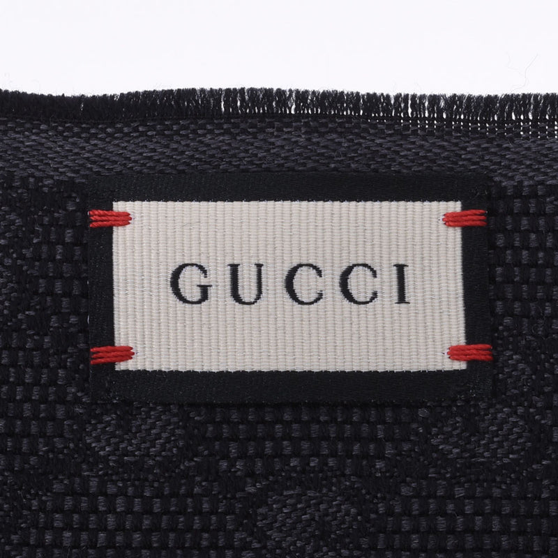 Gucci Gucci GG图案网线路线摊位黑色147351男女羊毛80％/丝绸20％消声器新金佐
