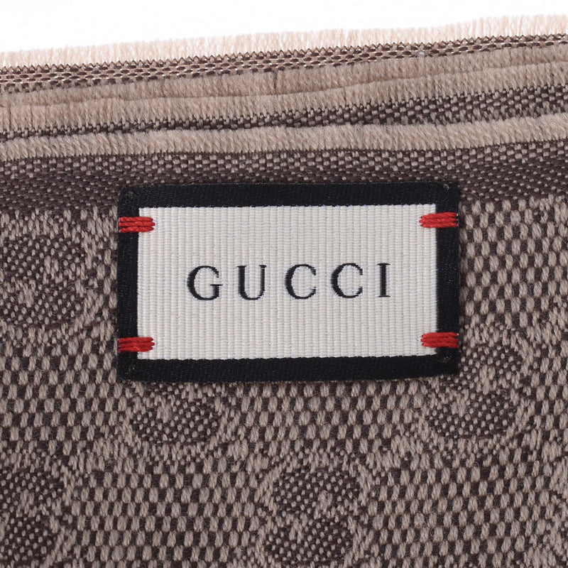 Gucci Gucci GG图案网线摊位摊位棕色类型147351男女通用羊毛80％/丝绸20％消声器新金佐