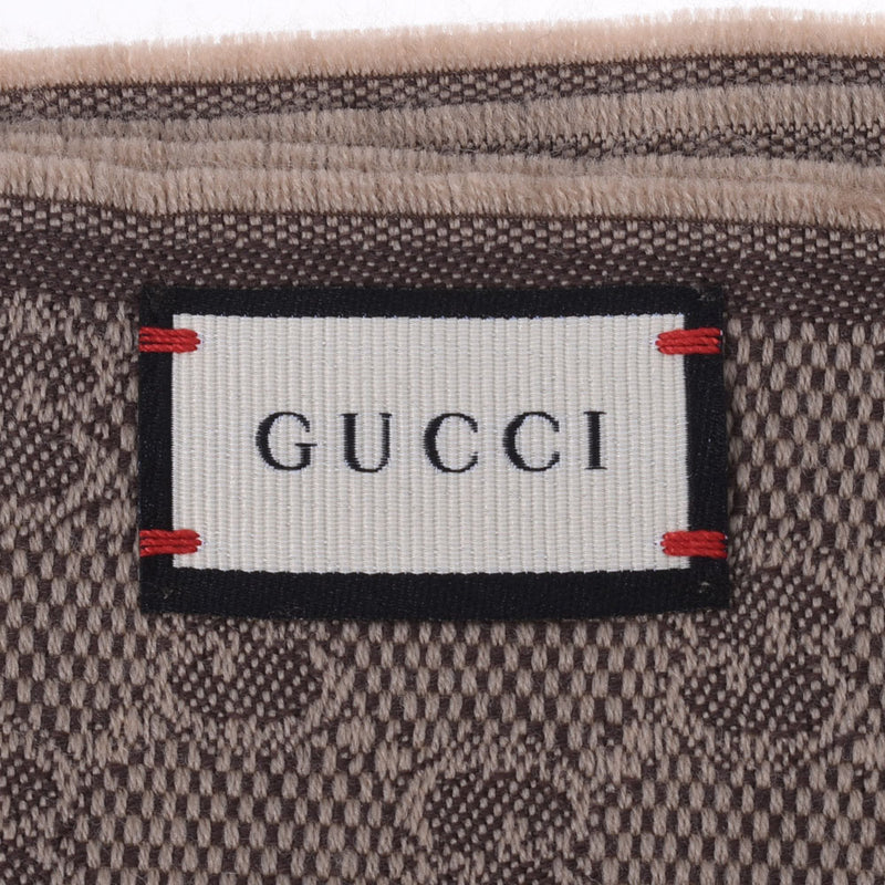 GUCCI Gucci GG Pattern Webing Line Stall Brown type 147351 Unisex wool 80 %/Silk 20 % Muffler New Ginzo