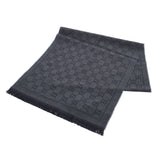 GUCCI Gucci GG Pattern Stall Gray/Black 133483 Unisex Wool 100 % Muffler New Ginzo