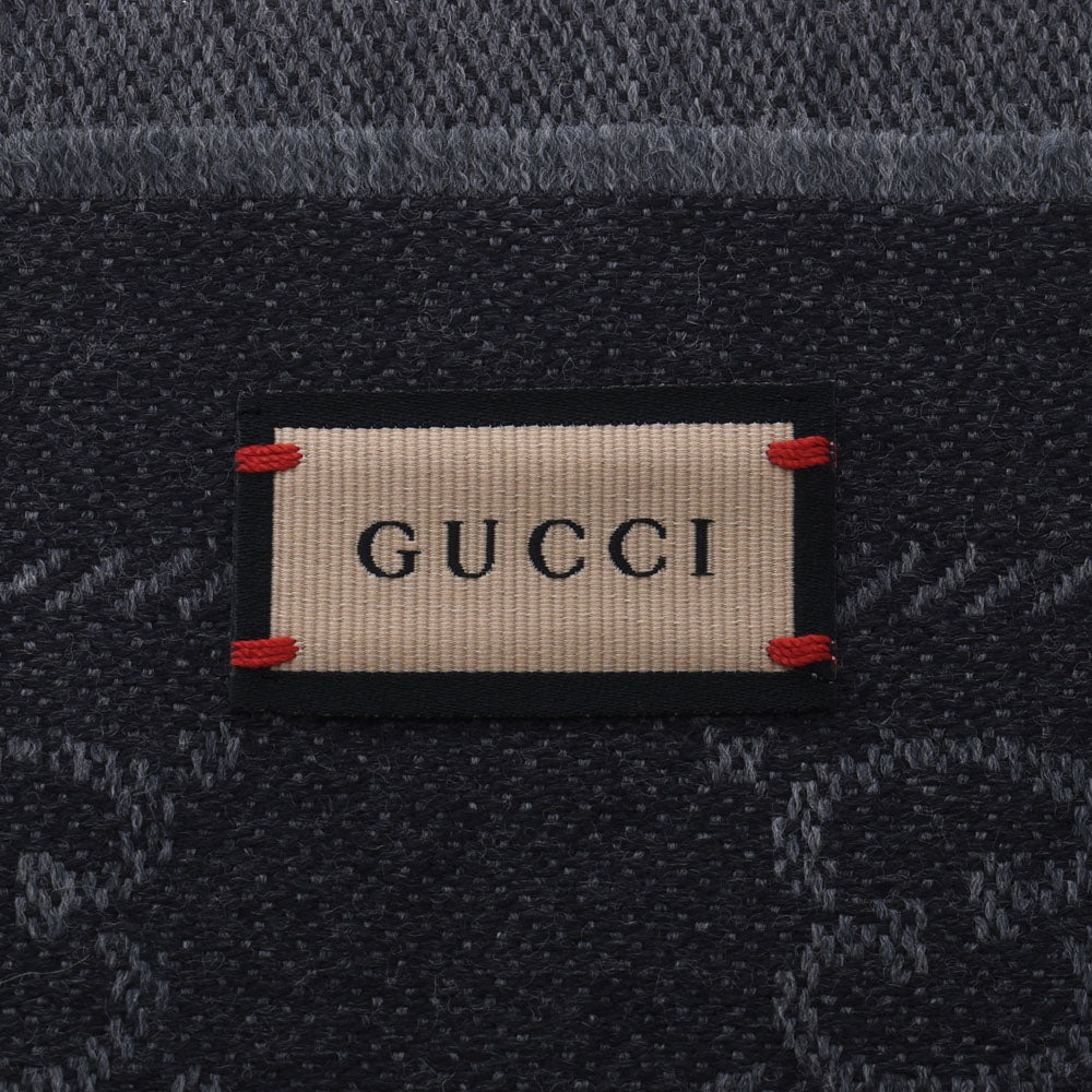 GUCCI GGロゴ柄 グレー ストール グッチGG柄 ストール グレー/黒 ユニセックス マフラー 133483 GUCCI