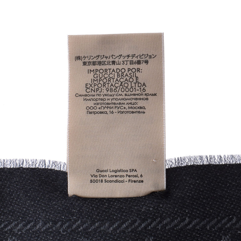 GUCCI Gucci GG Pattern Stall Gray/Black 133483 Unisex Wool 100 % Muffler New Ginzo