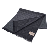 [Valentine Muffler] GUCCI Gucci GG Pattern Stall Gray/Black 133483 Unisex Wool 100 % Muffler New Ginzo