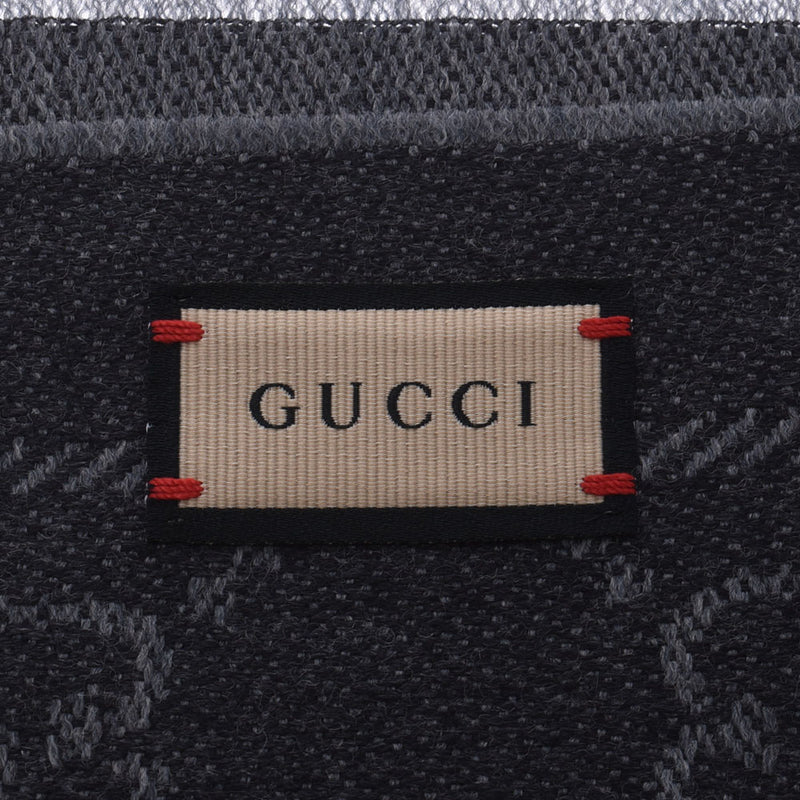 [Valentine消声器] Gucci Gucci GG图案摊位灰色/黑色133483男女通用羊毛100％消声器新Ginzo