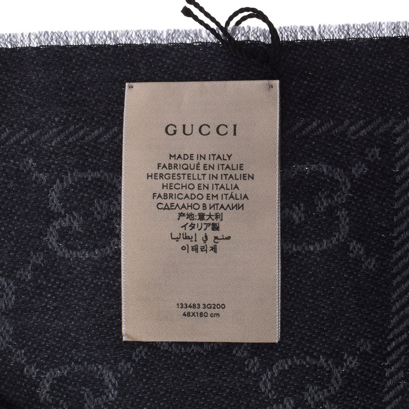 [Valentine消声器] Gucci Gucci GG图案摊位灰色/黑色133483男女通用羊毛100％消声器新Ginzo