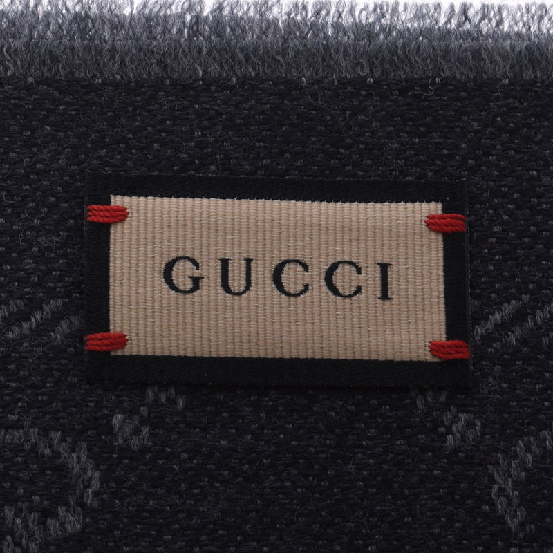 Gucci Gucci GG图案摊位灰色/黑色133483男女通间羊毛100％消声器新金佐