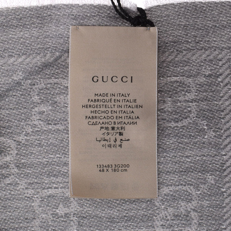 Gucci Gucci GG图案摊位浅灰色133483男女羊毛100％消声器新金佐