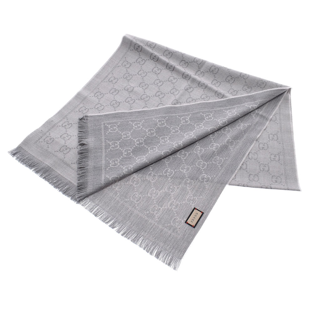 グッチGG柄 ストール ライトグレー ユニセックス マフラー