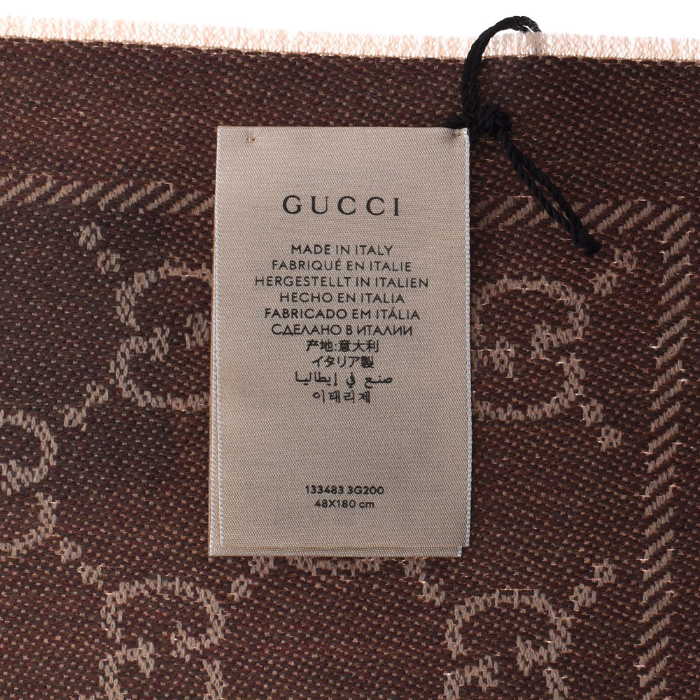 グッチGG柄 ストール ライトブラウン系 ユニセックス マフラー 133483