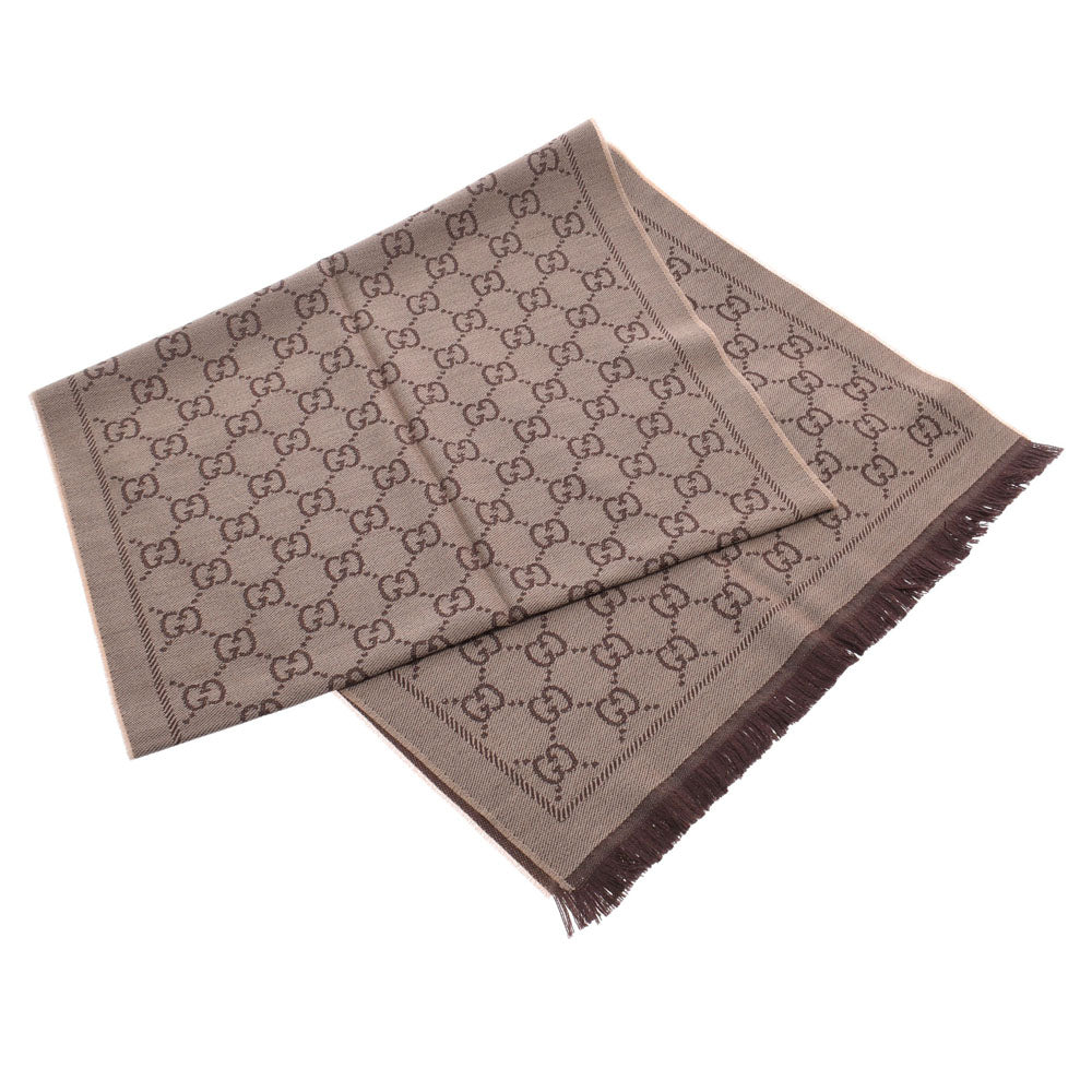 グッチGG柄 ストール ライトブラウン系 ユニセックス マフラー 133483