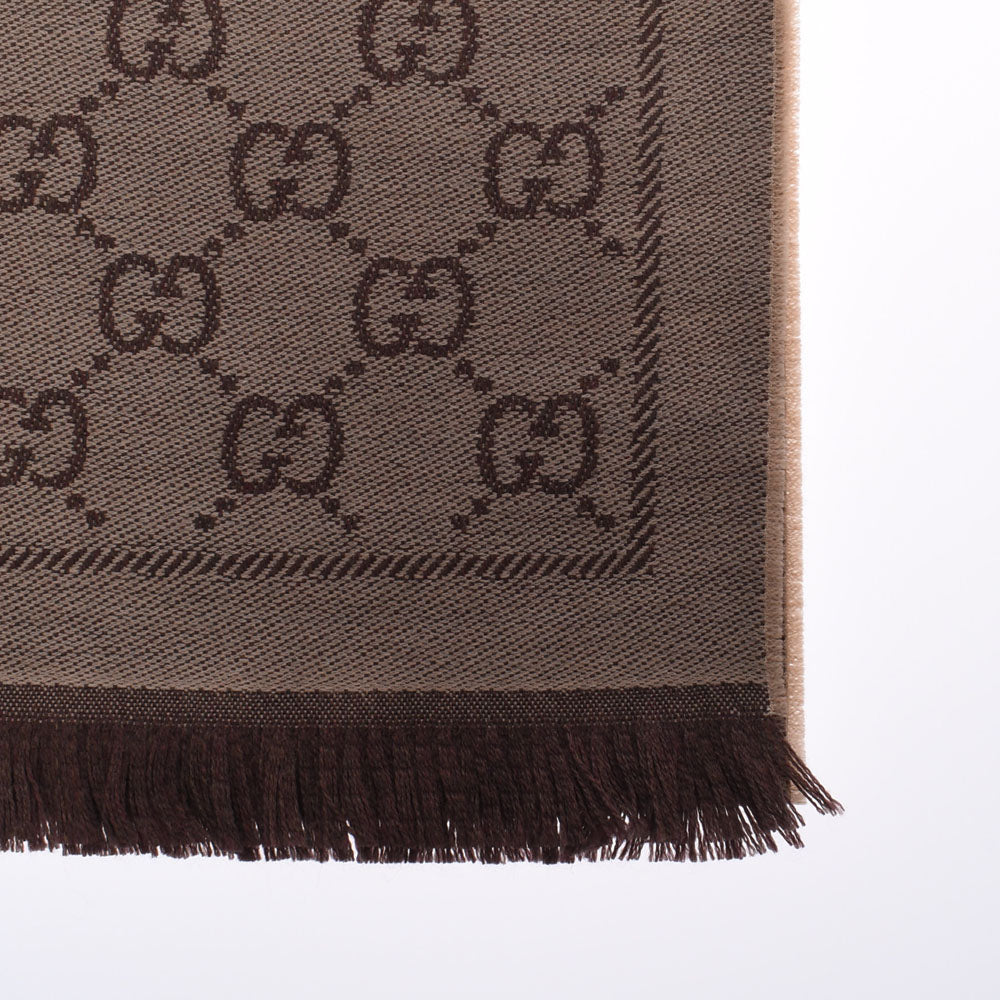グッチGG柄 ストール ライトブラウン系 ユニセックス マフラー 133483