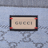 GUCCI Gucci GG Pattern Stall Gray/Light Blue 411115 Unisex Wool 100 % Muffler New Ginzo
