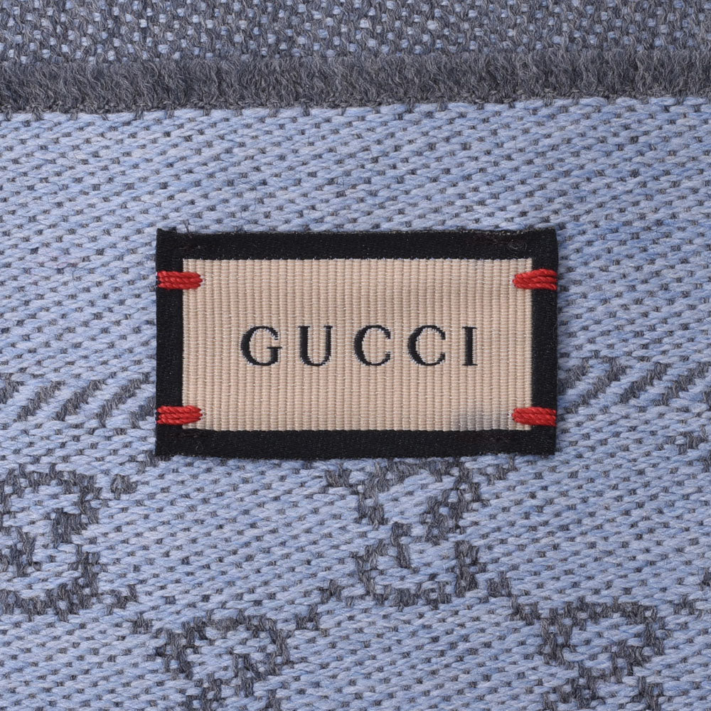 グッチGG柄 ストール グレー/水色 ユニセックス マフラー 411115 GUCCI – 銀蔵オンライン