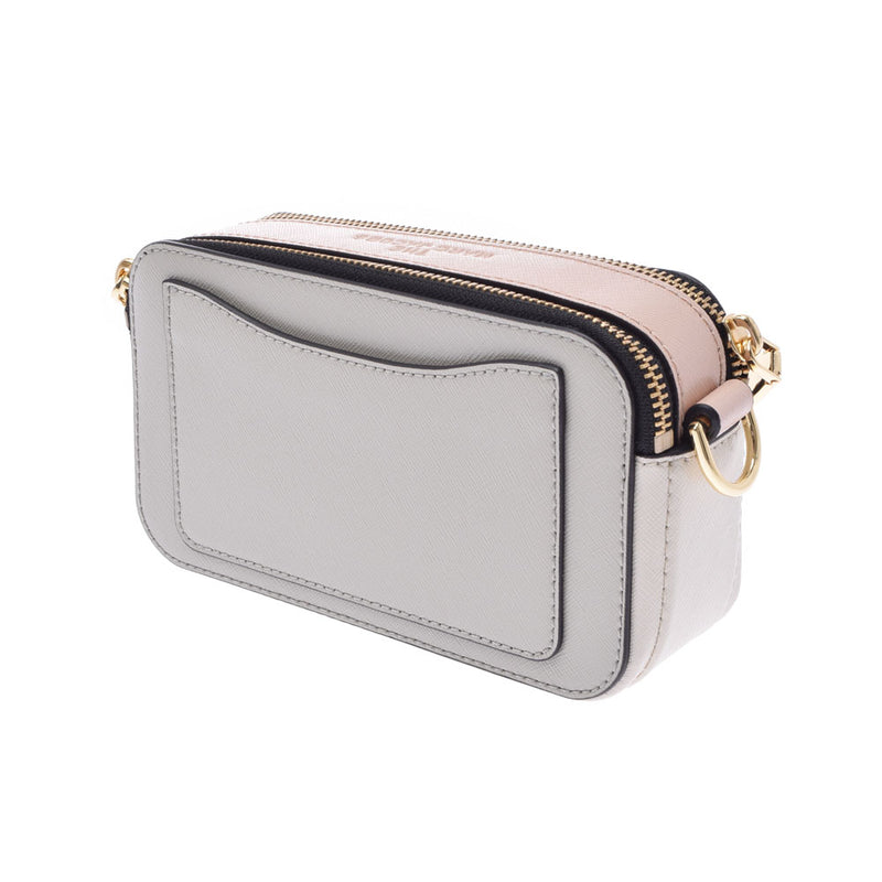 MARC JACOBS Mark Jacobs Snapshot 2WAY Multicolor Light Gray/White/Pink Gold Bracket M0014146-088 Ladies Leather Shoulder Bag New Ginzo