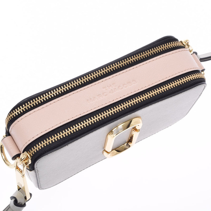 MARC JACOBS Mark Jacobs Snapshot 2WAY Multicolor Light Gray/White/Pink Gold Bracket M0014146-088 Ladies Leather Shoulder Bag New Ginzo