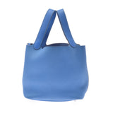 爱马仕爱马仕picotan lock mm触摸蓝色天堂银支架□r雕刻（2014年左右）女士托里昂/迅捷手提包AB级使用Ginzo