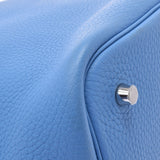 爱马仕爱马仕picotan lock mm触摸蓝色天堂银支架□r雕刻（2014年左右）女士托里昂/迅捷手提包AB级使用Ginzo