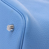 爱马仕爱马仕picotan lock mm触摸蓝色天堂银支架□r雕刻（2014年左右）女士托里昂/迅捷手提包AB级使用Ginzo