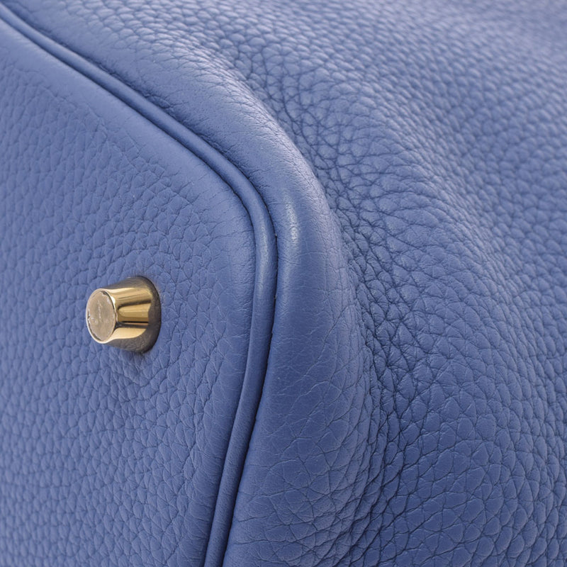 HERMES Hermes Picotan Lock MM Blue Brightton Gold Bracket C engraved (around 2018) Ladies Toryon Lemance Handbag A Rank used Ginzo