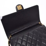 CHANEL Chanel Matrasse Chain Shoulder Push Rock Black Gold Bracket Ladies Ram Skin Shoulder Bag AB Rank Used Ginzo