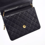 CHANEL Chanel Matrasse Chain Shoulder Push Rock Black Gold Bracket Ladies Ram Skin Shoulder Bag AB Rank Used Ginzo