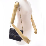 CHANEL Chanel Matrasse Chain Shoulder Push Rock Black Gold Bracket Ladies Ram Skin Shoulder Bag AB Rank Used Ginzo