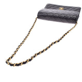CHANEL Chanel Matrasse Chain Shoulder Push Rock Black Gold Bracket Ladies Ram Skin Shoulder Bag AB Rank Used Ginzo
