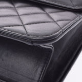 CHANEL Chanel Matrasse Chain Shoulder Push Rock Black Gold Bracket Ladies Ram Skin Shoulder Bag AB Rank Used Ginzo