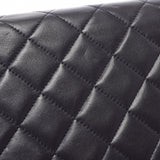 CHANEL Chanel Matrasse Chain Shoulder Push Rock Black Gold Bracket Ladies Ram Skin Shoulder Bag AB Rank Used Ginzo
