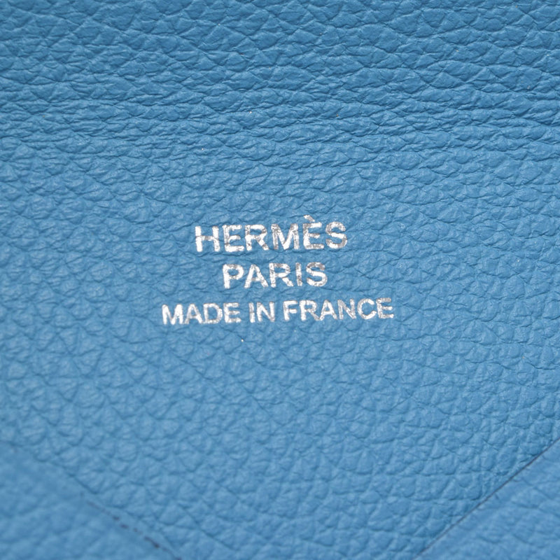 HERMES エルメス カルヴィ ブルーノール Y刻印(2020年頃) ユニセックス エバーカラー カードケース ABランク 中古 銀蔵