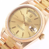 ROLEX Rolex Day Date Bark Finish 18078 Men's YG Watch Automatic Champagne Dial A Rank Used Ginzo