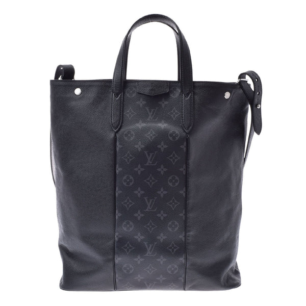 LOUIS VUITTON Louis Vuitton Tigarama City Tote Noir M30431 Men's Monogram Canvas/Thai Gareaer Tote Bag AB Rank Used Ginzo