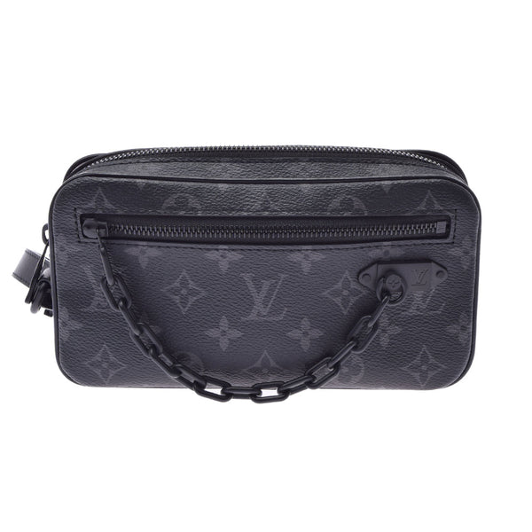 LOUIS VUITTON Louis Vuitton Monogram Eclipse Pochette Volga Black M68321 Men's Monogram Canvas Clutch Bag A Rank used Ginzo