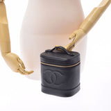 CHANEL Chanel Vertical Vanity Black GP GP Ladies Caviar Skin Handbag A Rank used Ginzo