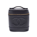 CHANEL Chanel Vertical Vanity Black GP GP Ladies Caviar Skin Handbag A Rank used Ginzo