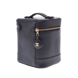 CHANEL Chanel Vertical Vanity Black GP GP Ladies Caviar Skin Handbag A Rank used Ginzo