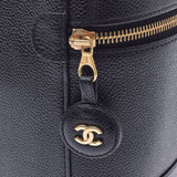 CHANEL Chanel Vertical Vanity Black GP GP Ladies Caviar Skin Handbag A Rank used Ginzo
