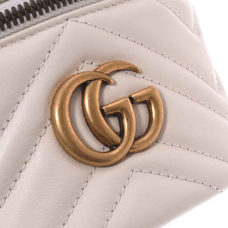 Gucci Gucci GG Marmont 2way Mini背包白色598594女士皮革2Way Bag新二手Ginzo