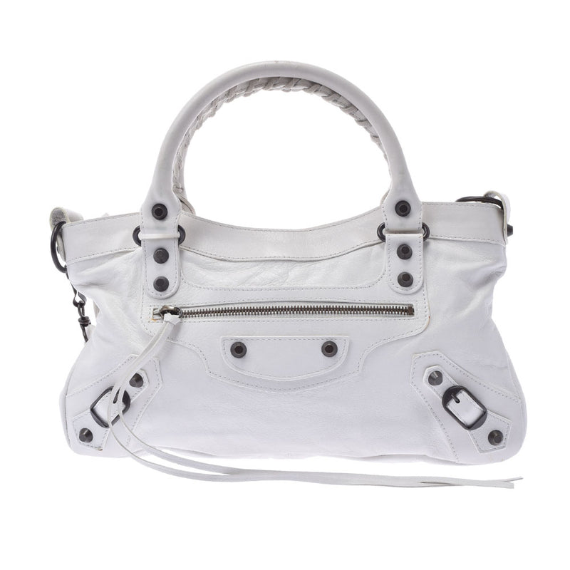 BALENCIAGA Balenciaga The First 2WAY White 103208 Ladies Lambskin Handbag B Rank Used Ginzo