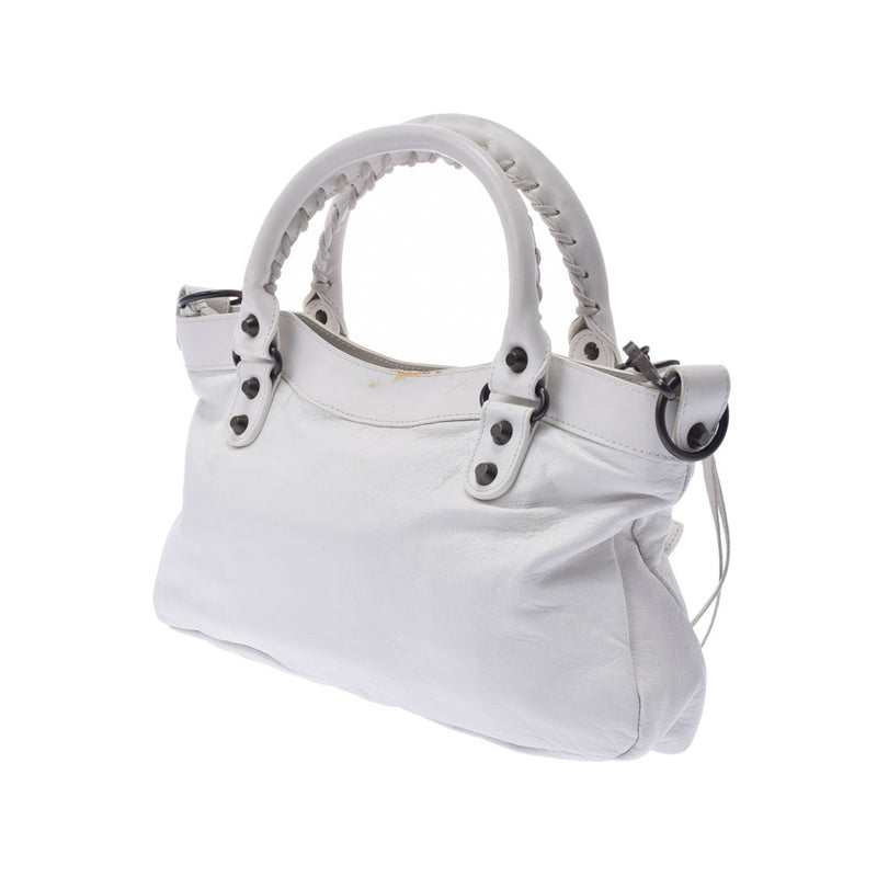 BALENCIAGA Balenciaga The First 2WAY White 103208 Ladies Lambskin Handbag B Rank Used Ginzo