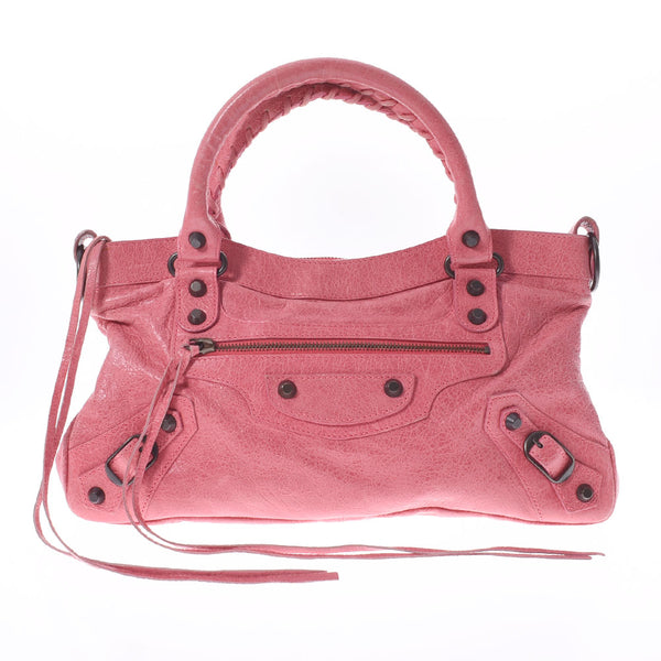 BALENCIAGA Balenciaga The First 2WAY Pink 103208 Ladies Lambskin Handbag AB Rank Used Ginzo