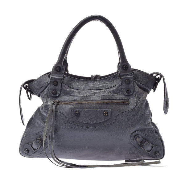 BALENCIAGA Balenciaga The Town 2WAY Gray 240579 Ladies Lambskin Handbag AB Rank Used Ginzo