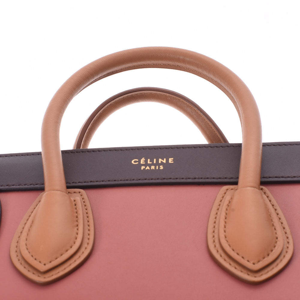 セリーヌラゲージ ナノショッパー 2WAYバッグ 茶/ピンク/ベージュ/キャメル レディース カーフ ハンドバッグ CELINE 中古 –  銀蔵オンライン