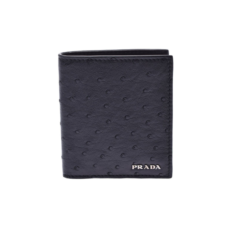 Prada billing Black Unisex Oustric Bi fold Wallet 2m0004 PRADA